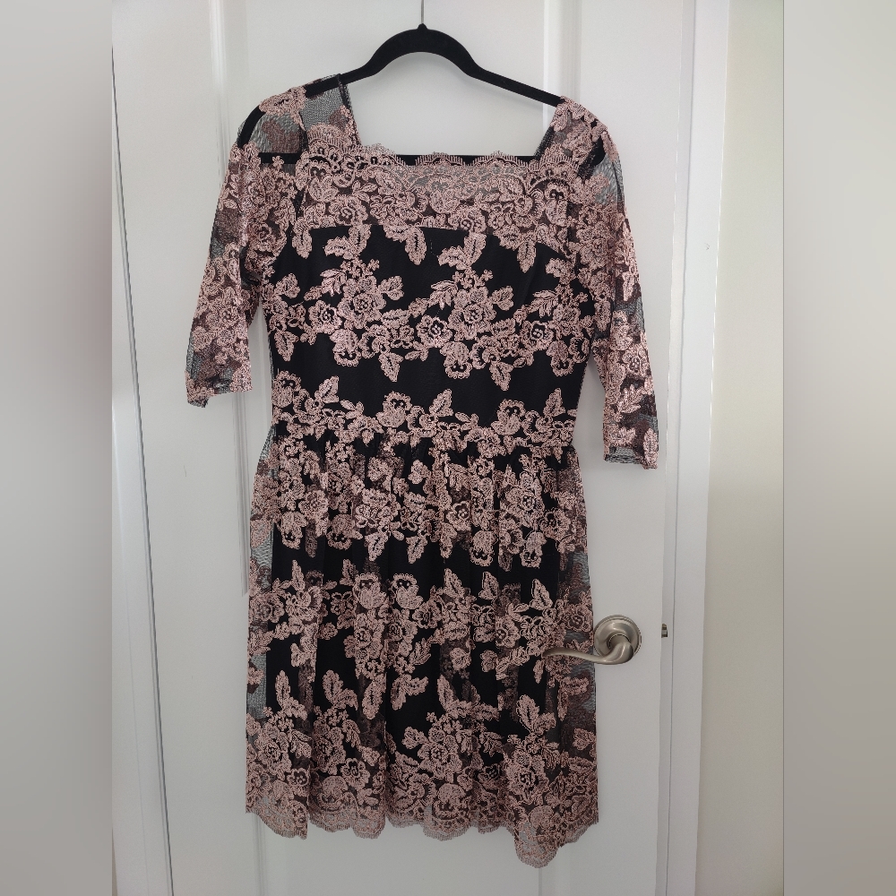 Pink floral lacy dress